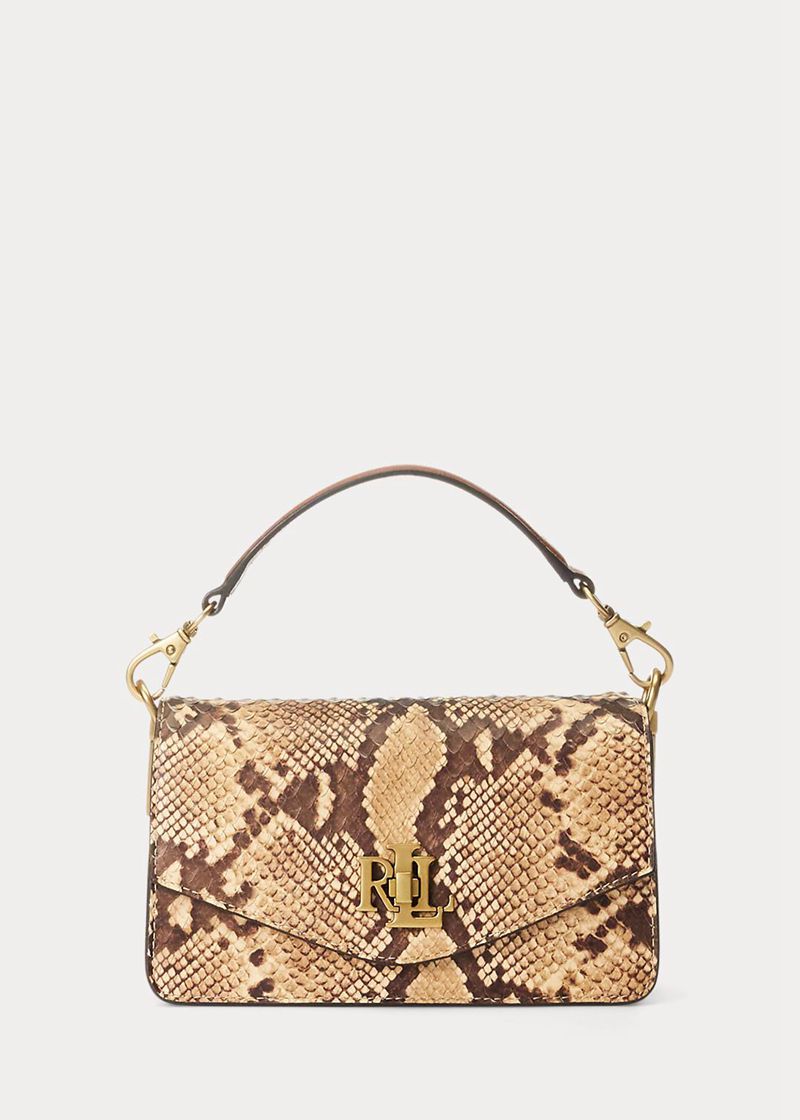 Bolso Lauren Mujer Faux-Snakeskin Small Tayler Crossbody Chile Kaki CTXQS-9806